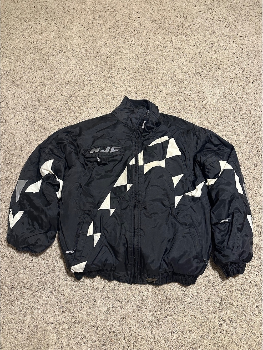HJC Black and White Racing Style Puffer Jacket